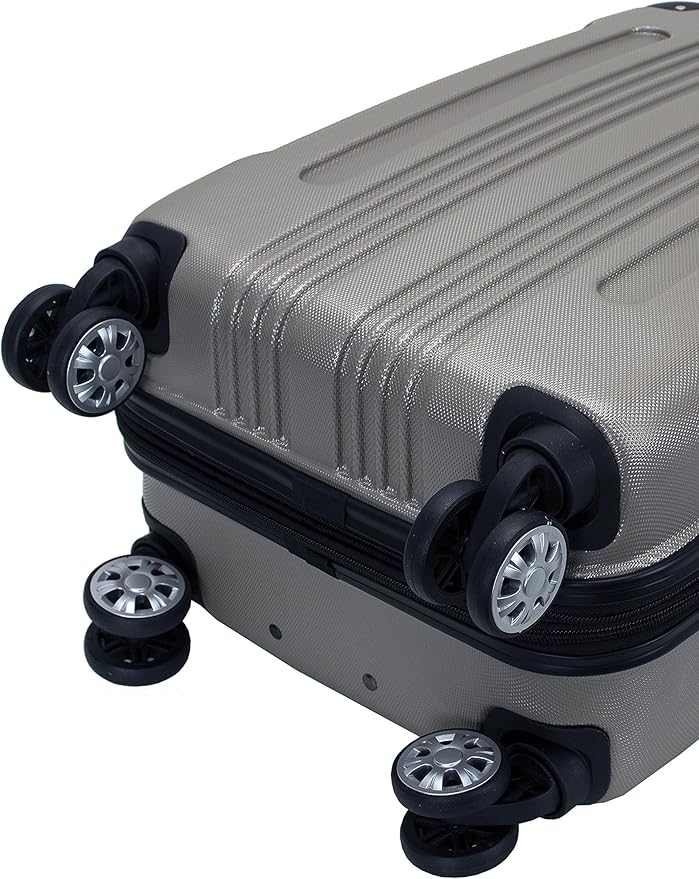Rockland London Hardside Spinner Wheel Luggage, Silver, Carry-On 20-Inch