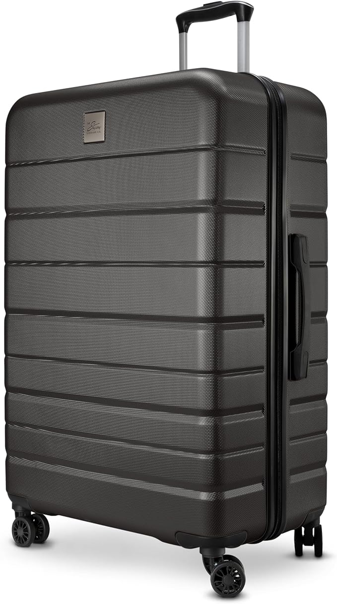 Skyway Epic 2.0 Hardside Lightweight and Durable ABS Shell Luggage, Spacious with Dual Spinning Wheels, Comfort Grip, Men and Women, Men and Women, 28-inch Large Check-In, Midnight