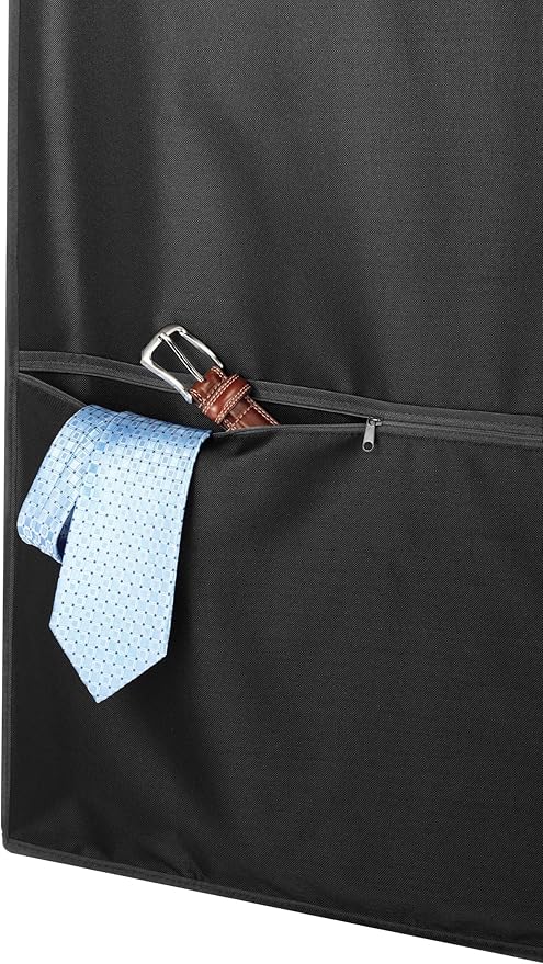 Whitmor Zippered Garment Bag with Pocket - Set of 3 - Black