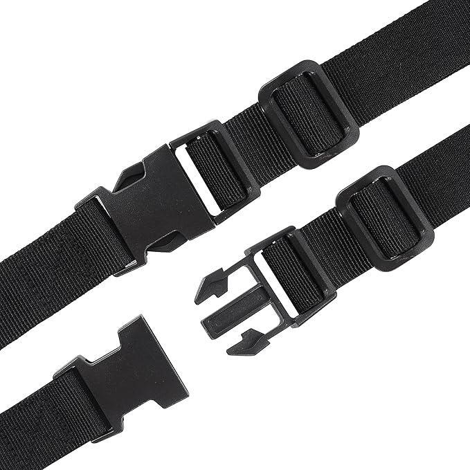Wisdompro Luggage Strap, 2 Pack Heavy Duty Utility Strap with Quick Release Buckle, Adjustable Nylon Strap for Suitcases, Backpacking, Sleeping Bag Compression - 68 inches, Black