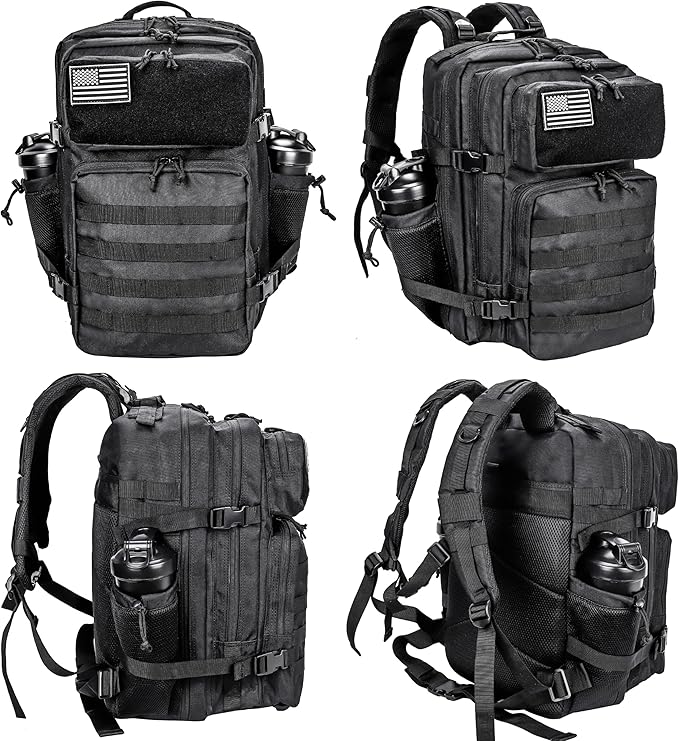 LHI Military Tactical Backpack for Men and Women 45L Army 3 Days Assault Pack Bag Large Rucksack with Molle System