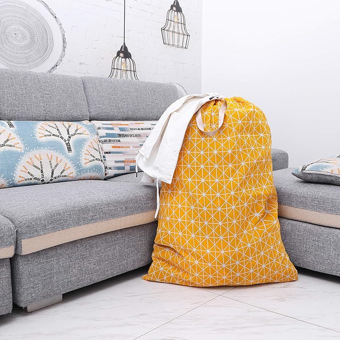 Extra Large Laundry Bag with Drawstring and Handle, Heavy Duty Travel Dirty Clothes Bag for Laundromat and Household, Durable Rip-Stop Laundry Hamper Liner, 22 Patterns(28 x 40 Inch) by SANFERGE