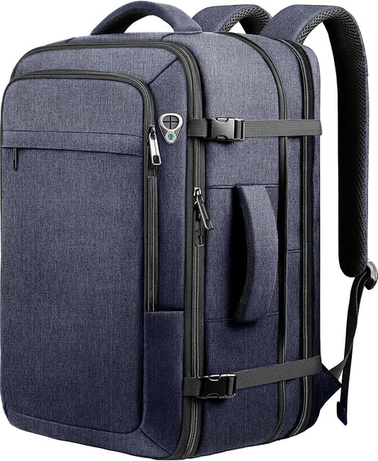 Carry on Backpack, 35L-45L Expanable Travel backpack,TSA Airplane Approved, Daypack Weekender Bag Fits 17 Inch Laptop, Travel Gifts for Men, Blue