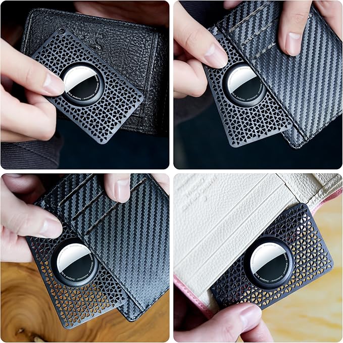 [Ultra Thin] for Airtag Wallet Holder 2 Pack, Airtag Holder, 0.1 inch Thickness, Airtag Wallet Case Slim Thin Card Case for Purse, Handbag, Backpack Wallet, Clutch (Black)