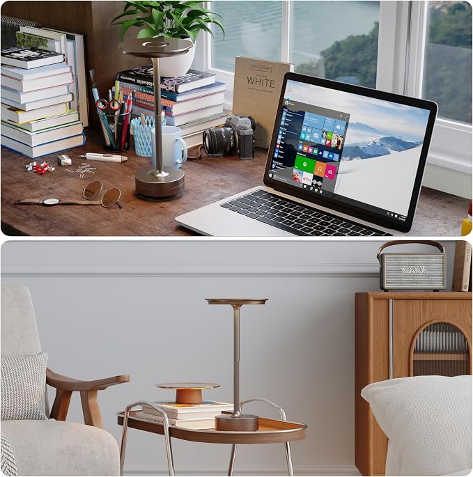 TBBGA 1 Pack Rechargeable Table Lamps Cordless, 5000mAh Outdoor Table Light | 3 Color Stepless Dimming Portable LED Table Lamp with Memory Function, for Home/Dinner/Patio/Restaurant.(Light Cafe)