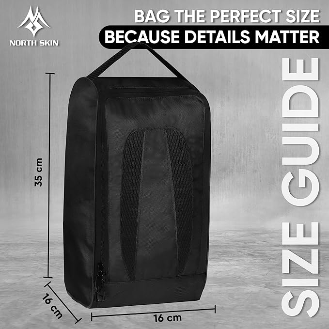 Shoe Bag Waterproof Sports Golf Boot Bag | Odor-Resistant Gym Kit Organiser Storage | Hiking Travel Dust-Proof Storage Bag for Wellington, Cowboy, Football, Rugby, Cricket Shoe (Black)