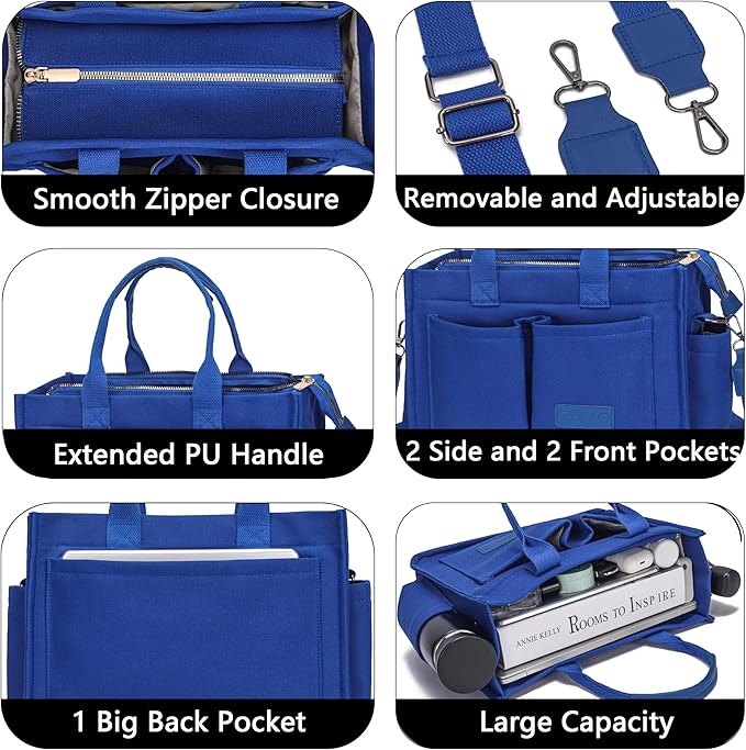 ZHMO Canvas Tote Bag for Women,Women's Bags Crossbody Bags Work Laptop Tote Bag Large Handbags Purse for Travel Nurse Teacher