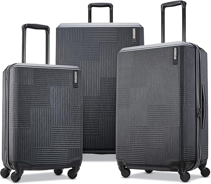 American Tourister Stratum XLT Expandable Hardside Luggage with Spinner Wheels, Jet Black, Carry-On 21-Inch