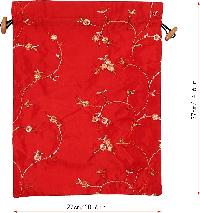 4pcs Embroidered Silk Flower Design Jacquard Travel Bags - Lingerie, Underwear, Laundry, Shoe Storage for Men & Women - Washable Cloth Shoe Bags