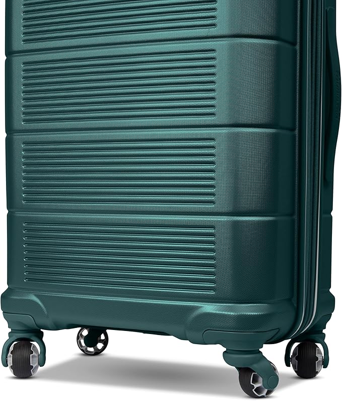 American Tourister Stratum 2.0 Hardside Expandable Luggage with Spinners, Pine Green, 2PC SET (Carry-on/Medium)