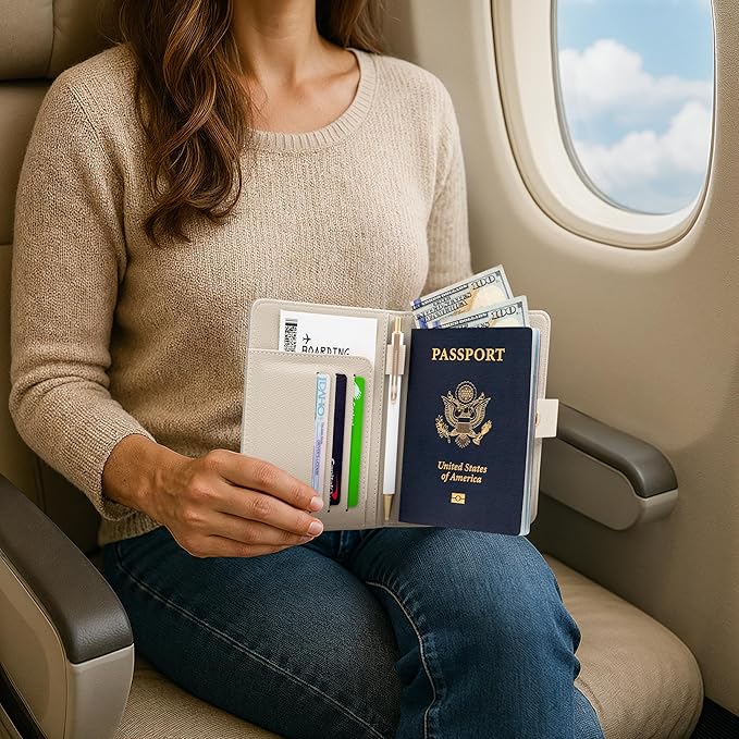 Beautiful Passport Holder for Travel – Cute Cover with Pen Holder to Keep Your Travel Documents Organized & Safe – Quality Passport Wallet for Women & Men and Great for Gifting