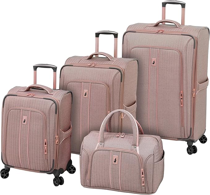 London Fog Newcastle 20 Spinner Carry-On, Rose Charcoal Herringbone
