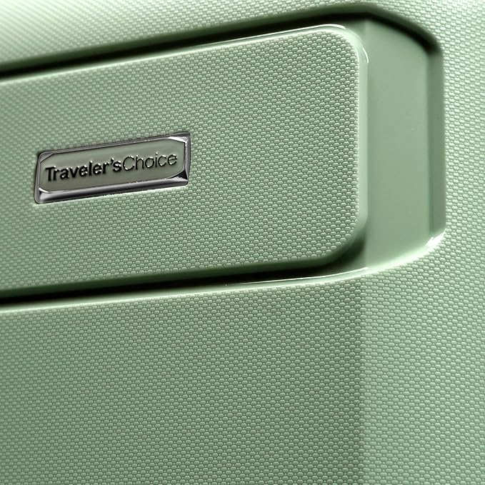 Traveler's Choice Pagosa Hardshell Expandable Luggage with Spinner Wheels, Green, 22-Inch Carry-on