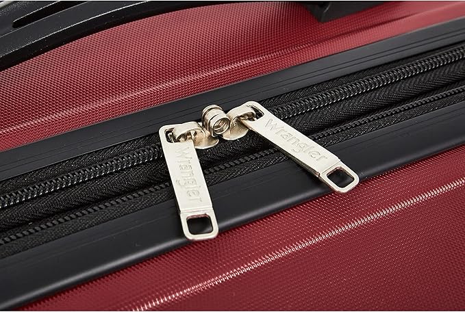 Wrangler 4 Piece Miami Luggage and Packing Cubes Set, Red