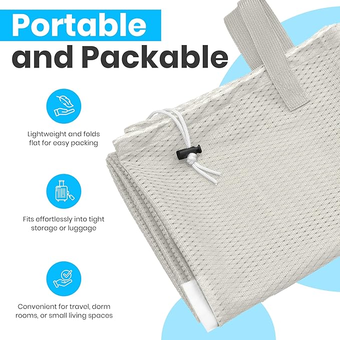 Large Mesh Laundry Bags - Heavy Duty with Handles & Drawstring - Machine Washable Net Laundry Sacks for College Dorm, Camp, Travel, Bedding & Clothes Storage (Grey)