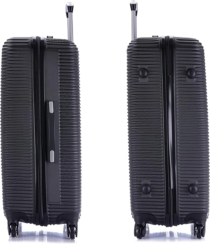InUSA ROYAL Hardside Spinner Luggage with Ergonomic Handles | Spacious Travel Suitcase with Four Spinner Wheels and Studs | 28 Inch Large Hardside Spinner Luggage | Black