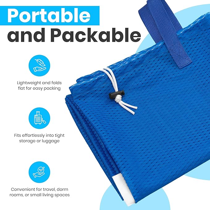 Large Mesh Laundry Bags - Heavy Duty with Handles & Drawstring - Machine Washable Net Laundry Sacks for College Dorm, Camp, Travel, Bedding & Clothes Storage (Blue)