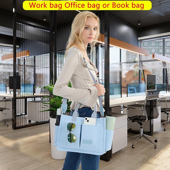 ZHMO Canvas Tote Bag for Women,Women's Bags Crossbody Bags Work Laptop Tote Bag Large Handbags Purse for Travel Nurse Teacher