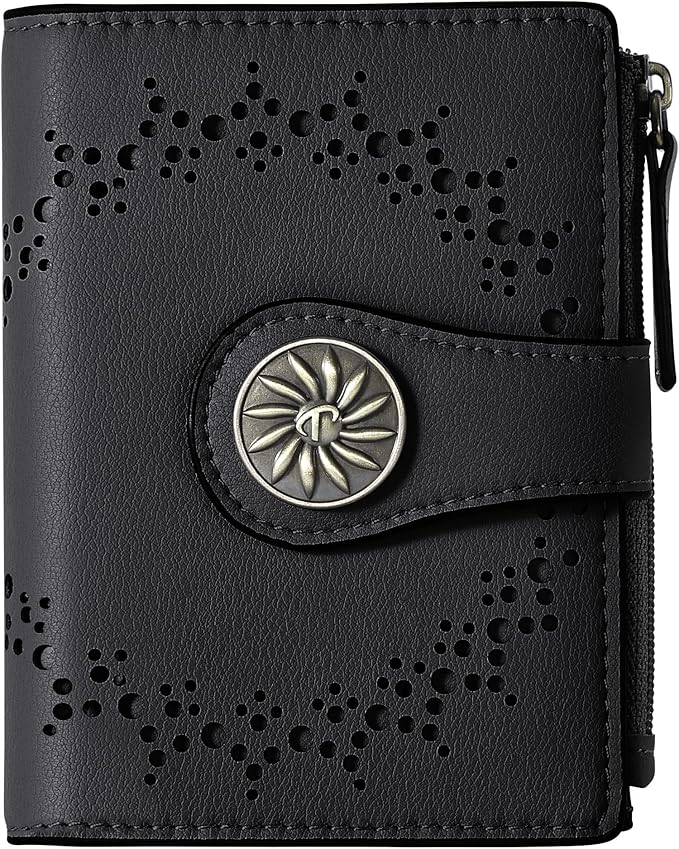 Tipmile Small Wallet for Women Bifold RFID Blocking Card Holder Leather Wallets with Zipper Coin Pocket