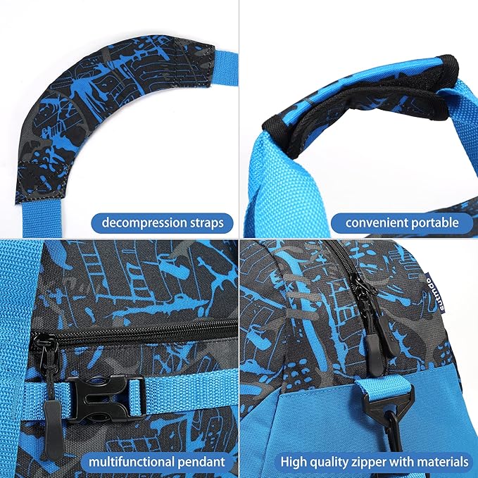 Stumdo Kids Overnighter Duffel Bags for kids, Carry-On Size & Ideal for School Practice or Overnight Travel Weekender Tote for Travel Gym Sport bag for Boys & Girls (11fgzi)