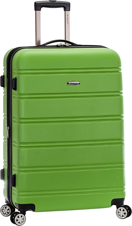 Rockland Melbourne Hardside Expandable Spinner Wheel Luggage, Green, Checked-Large 28-Inch (F1603-GREEN)