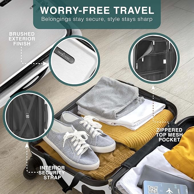 28 Inch Luggage with Spinner Wheels, Hard Shell Suitcase with TSA Locks for Luggage, Travel Large Suitcase, Expandable Hard Shell Suitcases, White