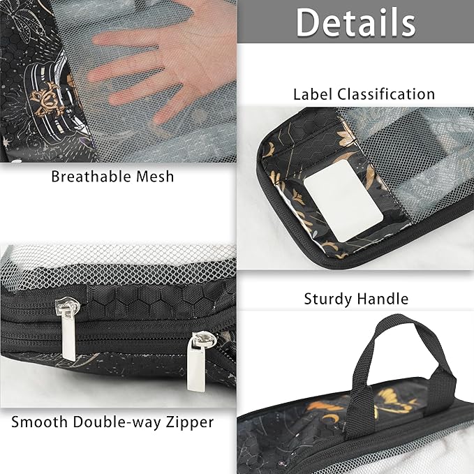 7 Pcs Compression Packing Cubes for Travel Luggage, Lightweight Suitcase Organizer Bags Set, Compression Packaging Cube for Travel Essentials, Packing Cubes for Carry on Suitcase
