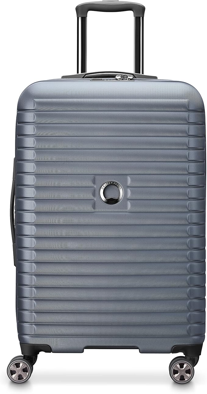 DELSEY PARIS Cruise 3.0 Hardside Expandable Luggage with Spinner Wheels, Graphite, Checked-Medium 24 Inch