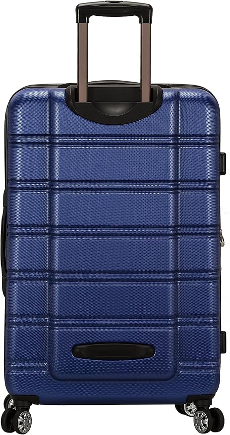 Rockland Melbourne Hardside Expandable Spinner Wheel Luggage, Blue, Checked Large 28"