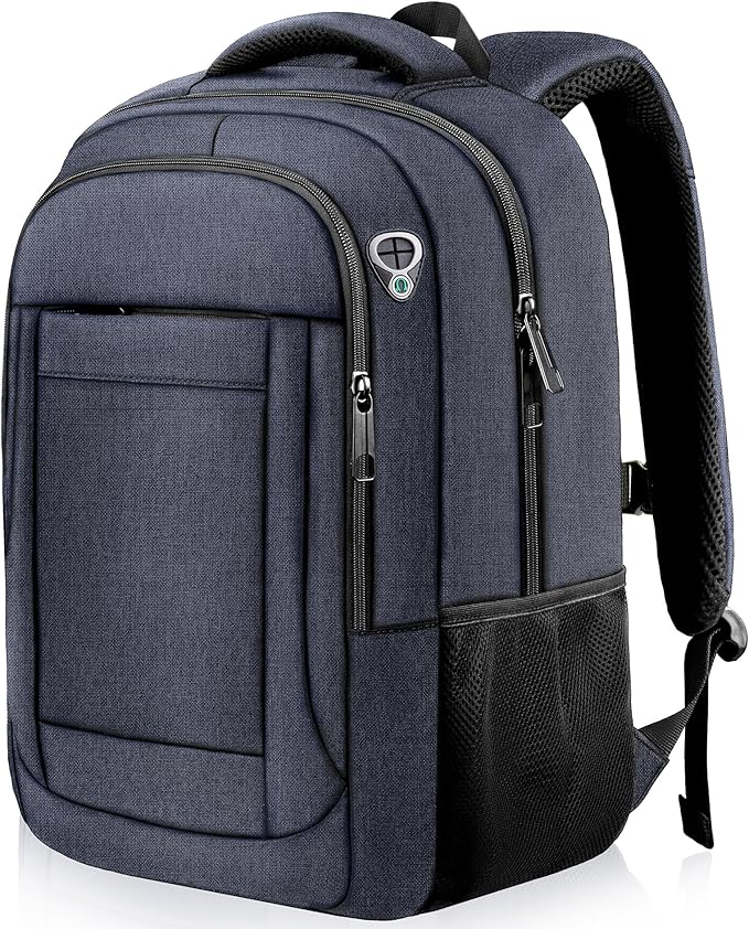 AREYTECO Laptop Backpack, 17 Inch Travel Backpack Airline Approved, Business Anti Theft Slim Sturdy Work Computer College High School Backpack Bag Fits 17.3 Inch Notebook for Men Women, Blue
