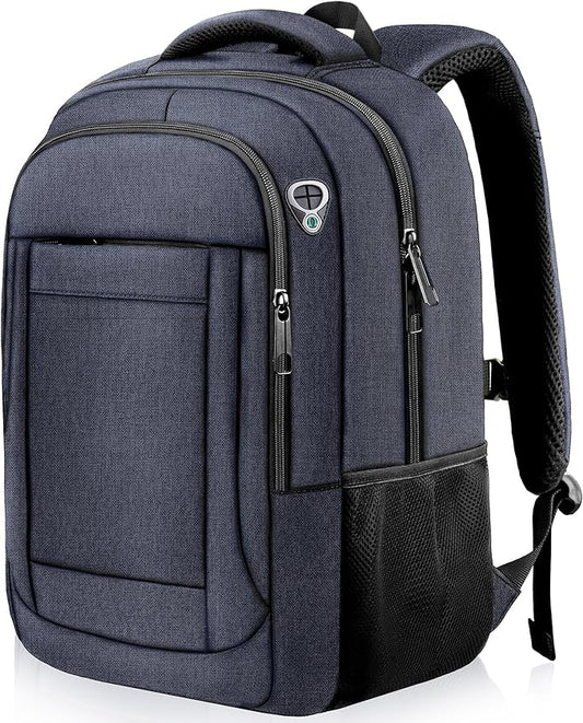 AREYTECO Laptop Backpack, 17 Inch Travel Backpack Airline Approved, Business Anti Theft Slim Sturdy Work Computer College High School Backpack Bag Fits 17.3 Inch Notebook for Men Women, Blue
