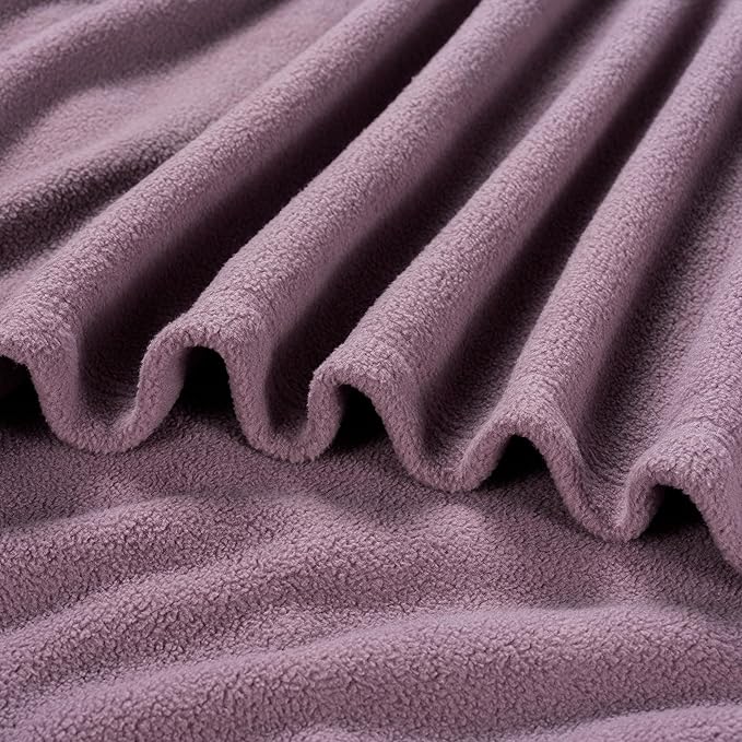 Berkshire Blanket Microfleece Throw Size Bed Throw Blanket Lavender Purple, Lightweight Soft Breathable Plush Micro Fleece Throw Blanket for Travel, Bed and Couch, 50x60 Inches