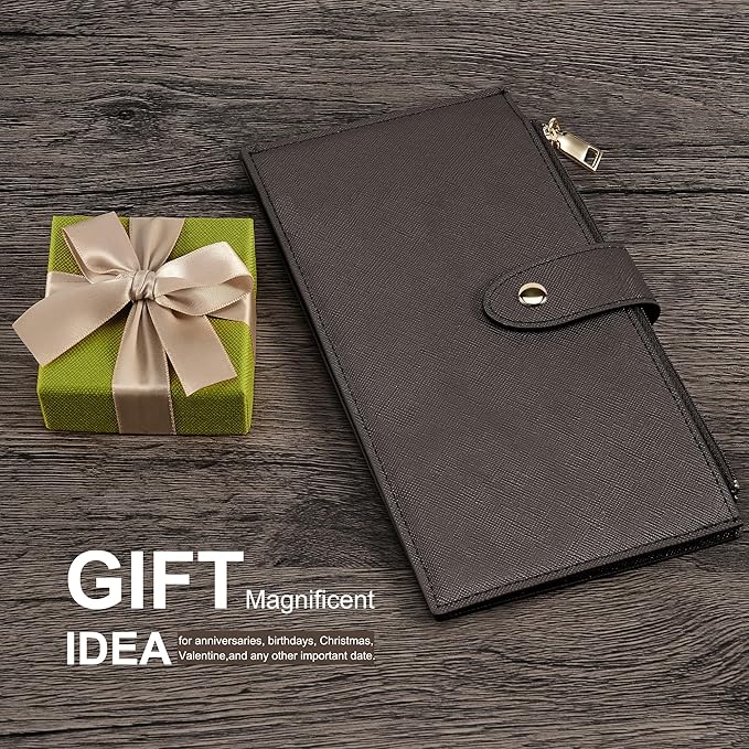 Travelambo RFID Wallet Women Large Size Bifold Multi Card Wallet Case with Zipper Pocke Credit Card Holder for Women