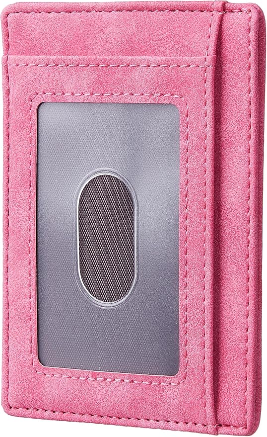 Travelambo Slim Wallet Front Pocket Minimalist Leather RFID Blocking Medium Size