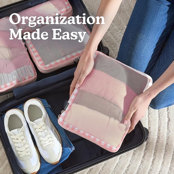 VANDEL Space-Saving Compression Packing Cubes for Kids + Women, Compressible Carry On Suit Case Organizer Luggage Kids Packing Cubes for Baby Bag Organizer Pouches for Luggage, Treavel Suitcase Cube