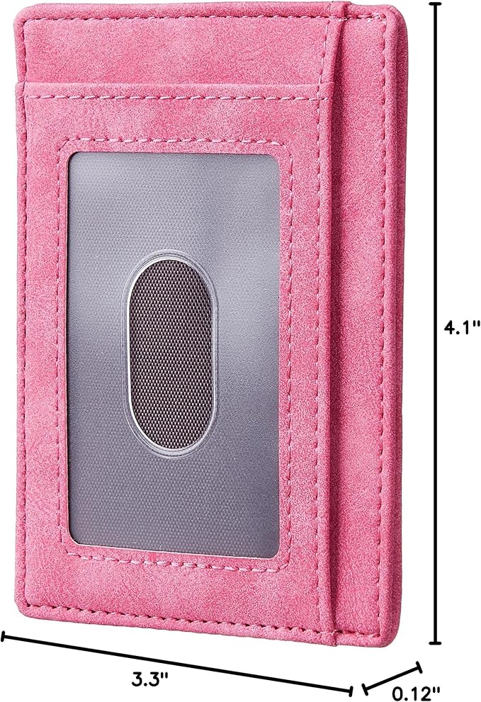 Travelambo Slim Wallet Front Pocket Minimalist Leather RFID Blocking Medium Size