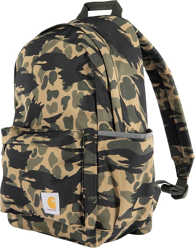 Carhartt 21L Classic Laptop Backpack, Water-Resistant Pack W/ 15" Laptop Sleeve and Organizational Compartments, Blind Duck Camo