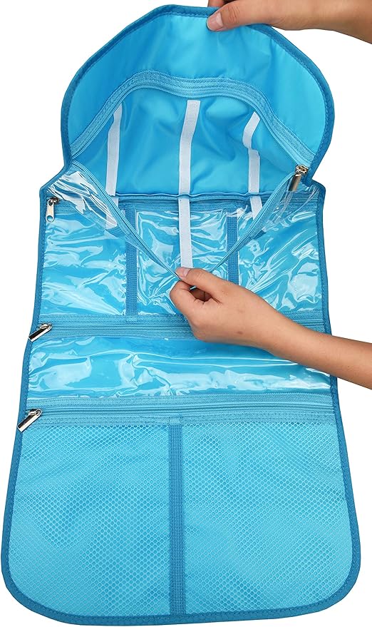 Freegrace Premium Hanging Toiletry Bag for Travel - Cosmetic, Jewelry, Toiletry, Makeup & Accessory Storage Organizer Bag, Large Size for Women & Men