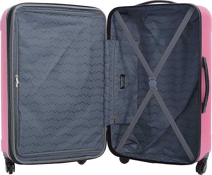 Travelers Club Midtown Hardside 4-Piece Luggage Travel Set, Bubble Gum