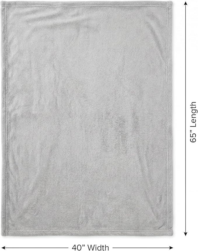 EverSnug Travel Blanket and Pillow - Ultra-Soft, Compact & Lightweight, 65x40 Inches, with Carry Case, Luggage Sleeve & Backpack Clip for Airplane Comfort (Light Grey)