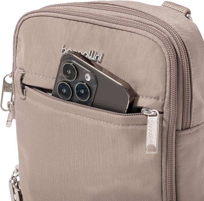 Baggallini Securtex® Anti-theft Mini Everything Crossbody Bag, 6.3"x8.25" Rfid, Locking Zippers & Cut-resistant Strap
