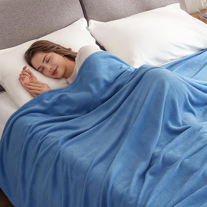 Berkshire Blanket Microfleece Twin Size Bed Blanket Royal Blue, Lightweight Soft Breathable Plush Micro Fleece Blanket for Bed Couch Sofa, 60x92 Inches