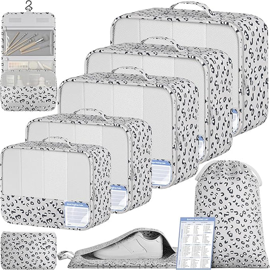 BAGAIL 9 Set Packing Cubes with Packing List Luggage Packing Organizers for Travel Accessories