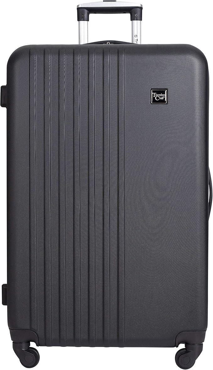Travelers Club Cosmo Luggage, Black-2 Piece Set (28"/20")