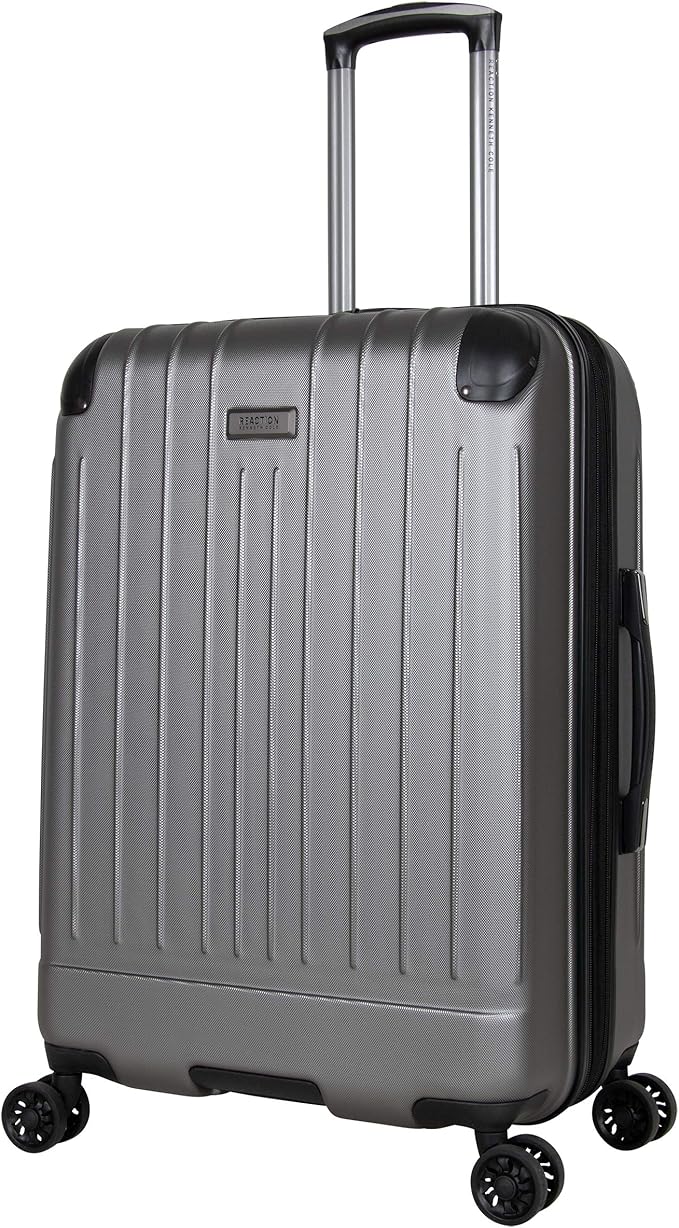 Kenneth Cole Reaction Flying Axis 24" Hardside Expandable 8-Wheel Spinner Check-Size Luggage, Silver