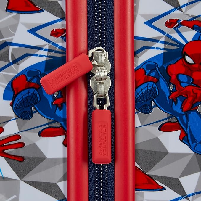 American Tourister Spiderman Iconic Carry-On Luggage - Airline Approved, Durable Hardshell - Roll Confidentially with Spinner Wheels & Colorful Adjustable Handle