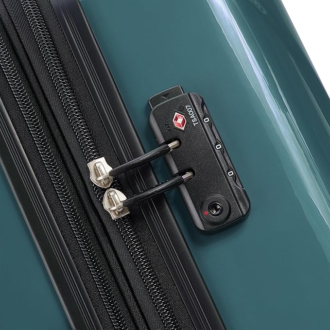 DELSEY PARIS Helium Aero Hardside Expandable Luggage with Spinner Wheels, Metallic Green, Carry-On Plus 21 Inch