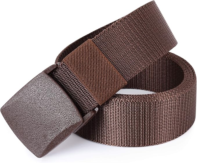 Mile High Life Nylon Web Belt Outdoor Military Belt With TSA Safe Plastic Buckle Belt