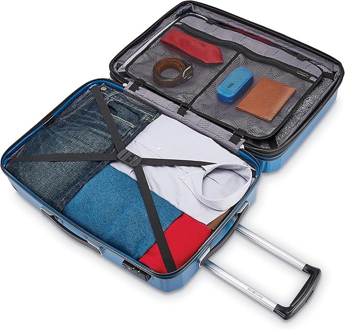 Samsonite Winfield 3 DLX Hardside Expandable Luggage with Spinners, Blue/Navy, 2-Piece Set (20/25)