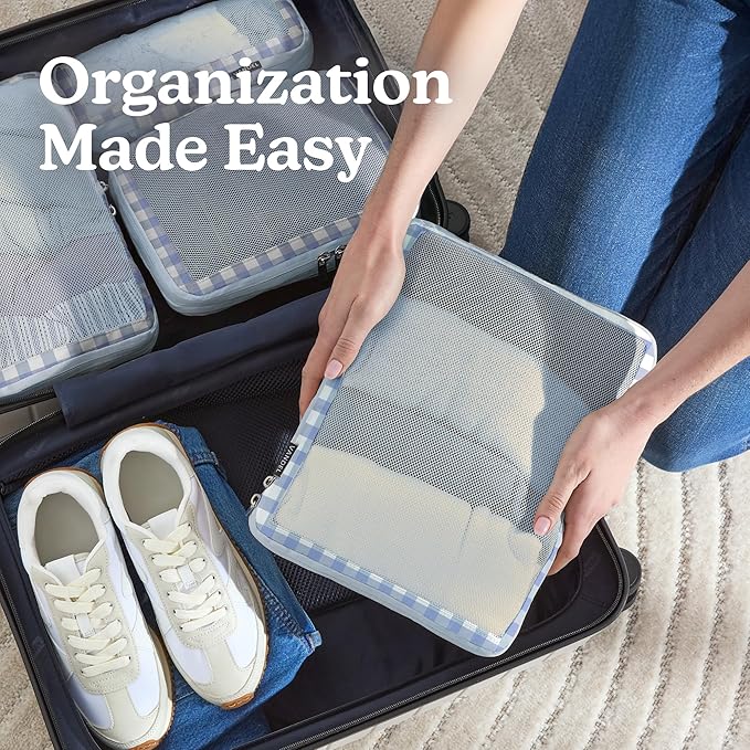 Vandel Space-Saving Compression Packing Cubes for Women with Hanging Toiletry Bag, Laundry Bag, Compressible Carry On Suit Case Organizer Luggage Packing Cubes for Travel Compression Organizer Bags